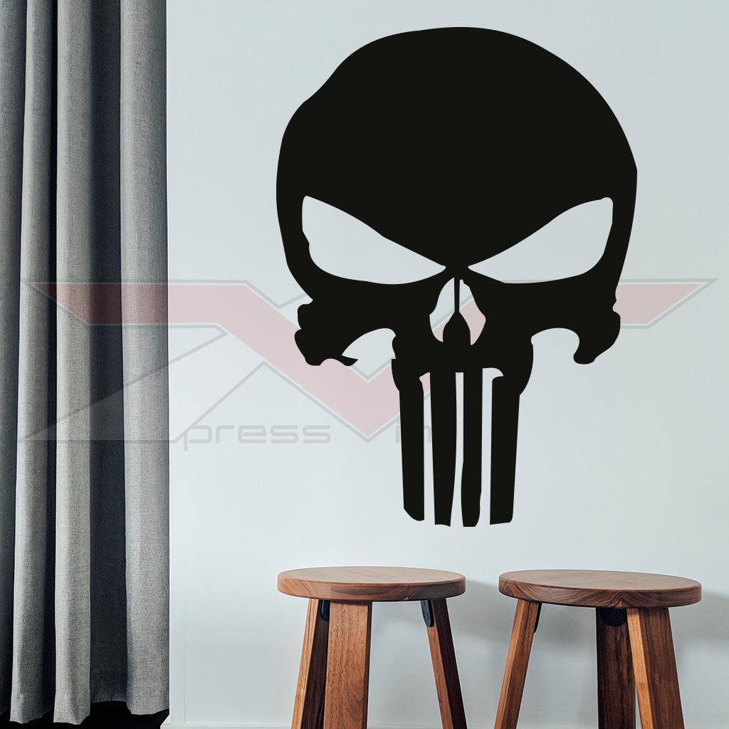 Vinil-Autocolante-Caveira-Punisher Vinil Autocolante Caveira Punisher