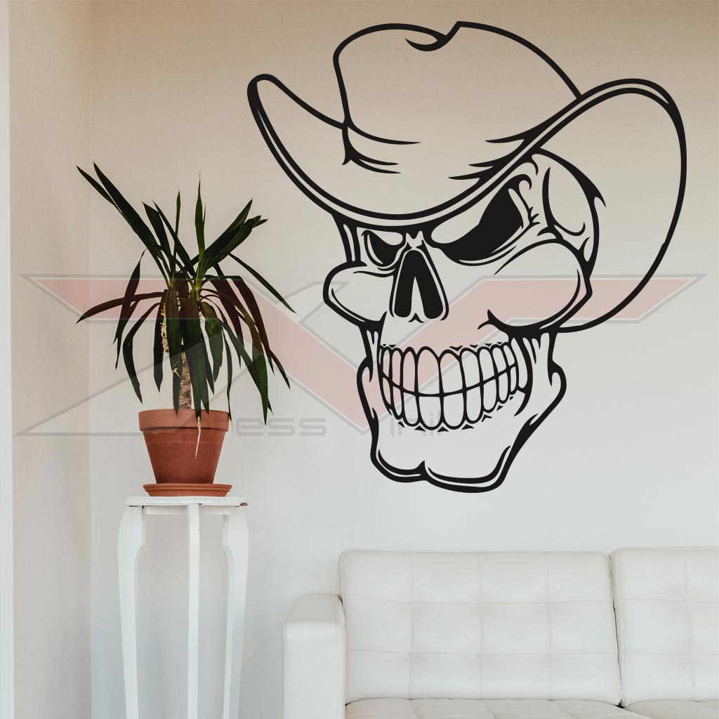 Vinil-Autocolante-Caveira-Cowboy Vinil Autocolante Caveira Cowboy