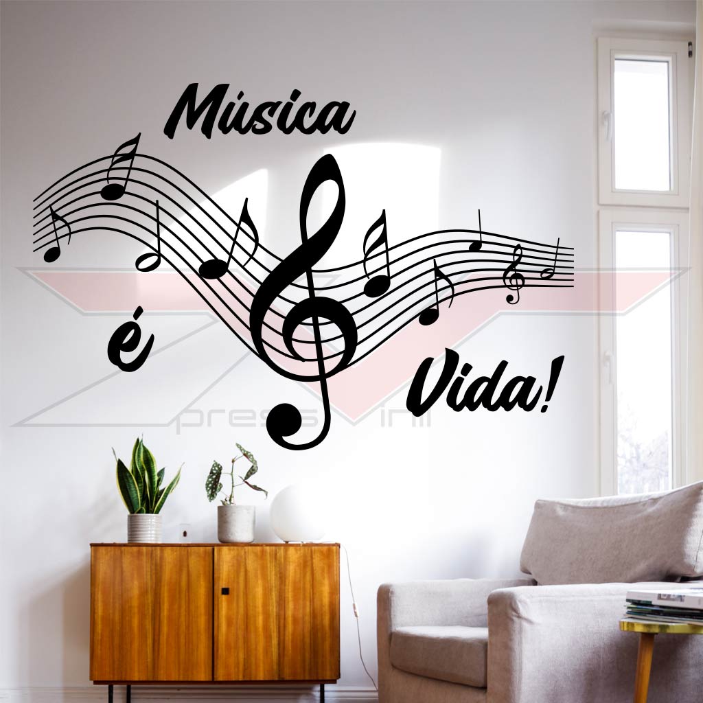 Vinil-Autocolante-Musica-é-Vida Vinil Autocolante Musica é Vida