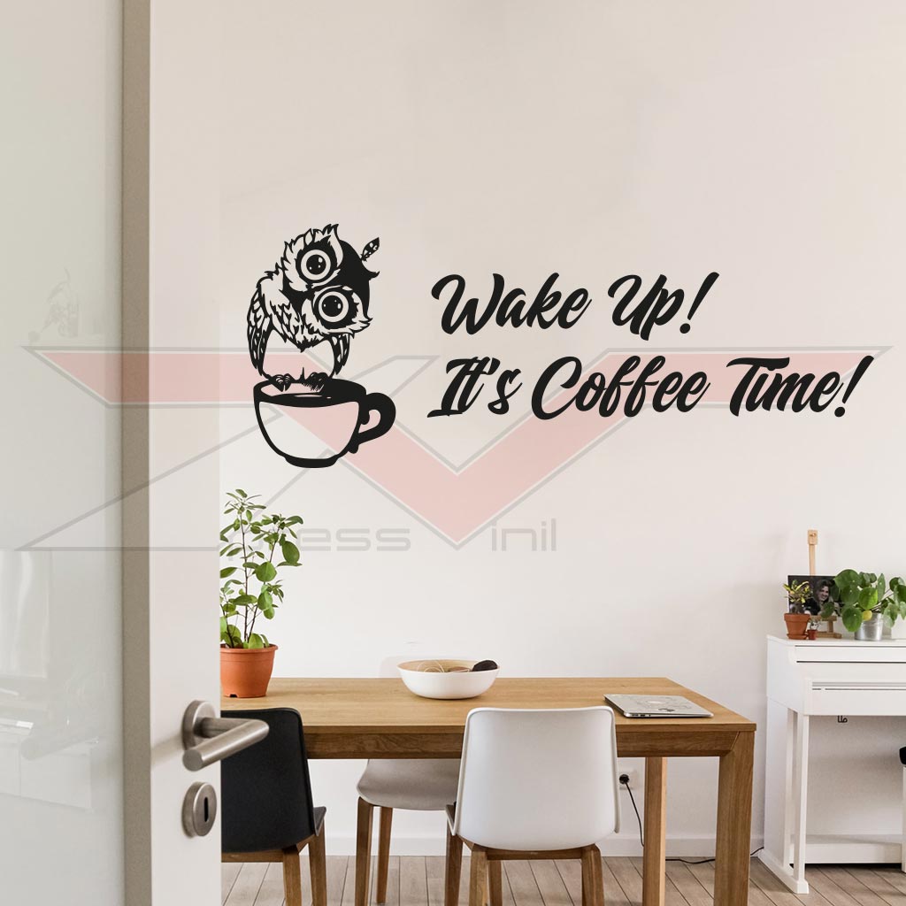 Vinil-Autocolante-Wake-Up-Coffee-Time Vinil Autocolante Wake Up. Coffee Time